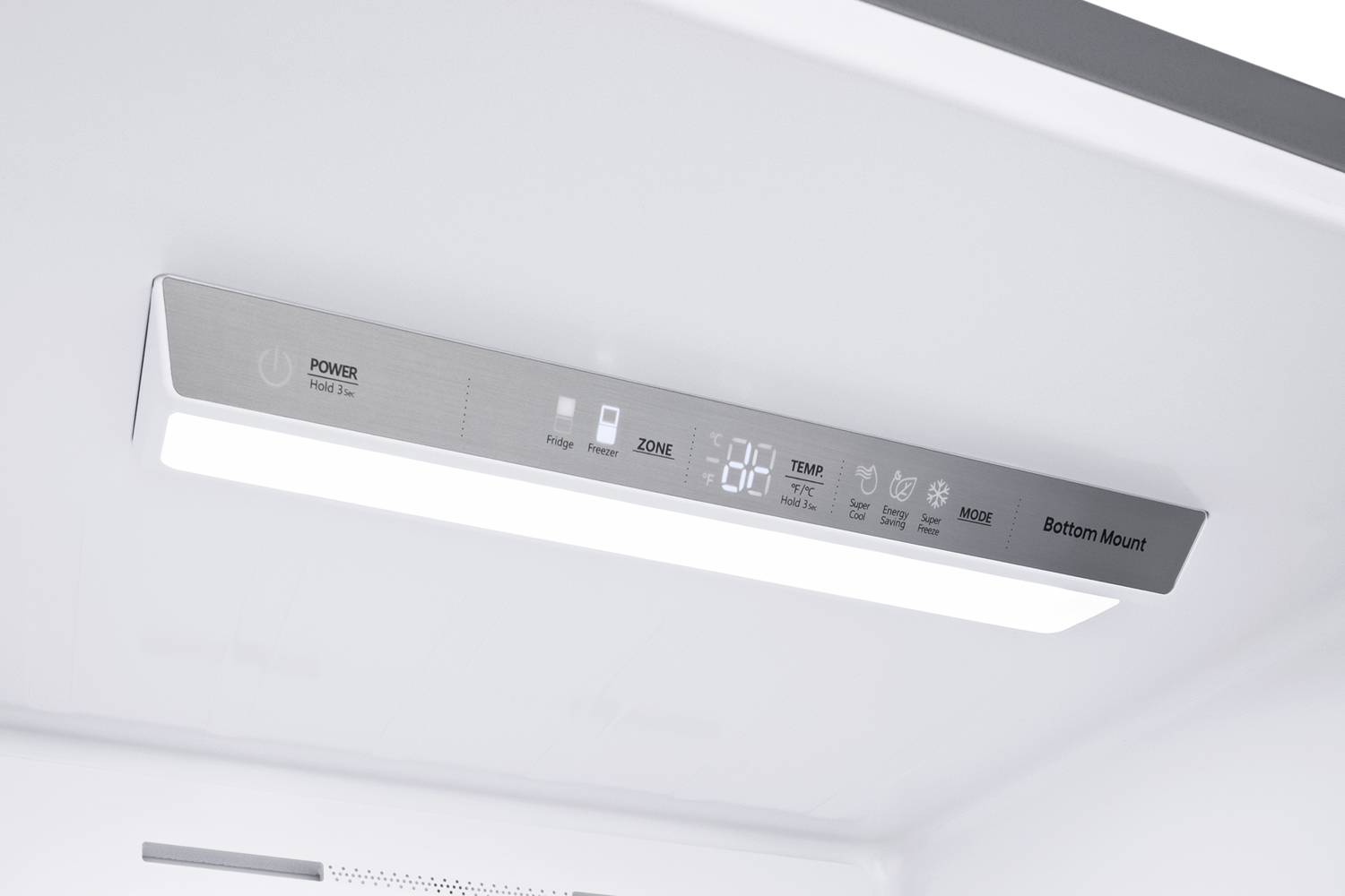 Frost-free ENERGY STAR certified bottom freezer refrigerator in stainless steel with digital controls and a counter depth fit